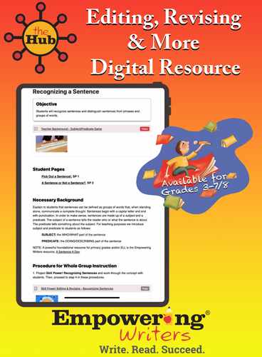 the Hub - Editing, Revising, & More Guide with Student Activity Pages - Gr. 3-8 (DIGITAL)