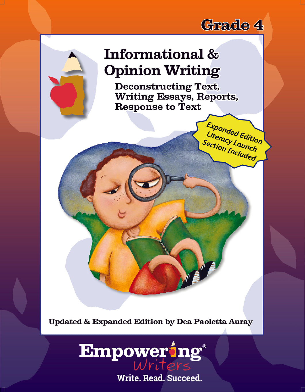 NEW! Grade 4  Informational & Opinion Writing Guide with Literacy Launch (printed) - Canada