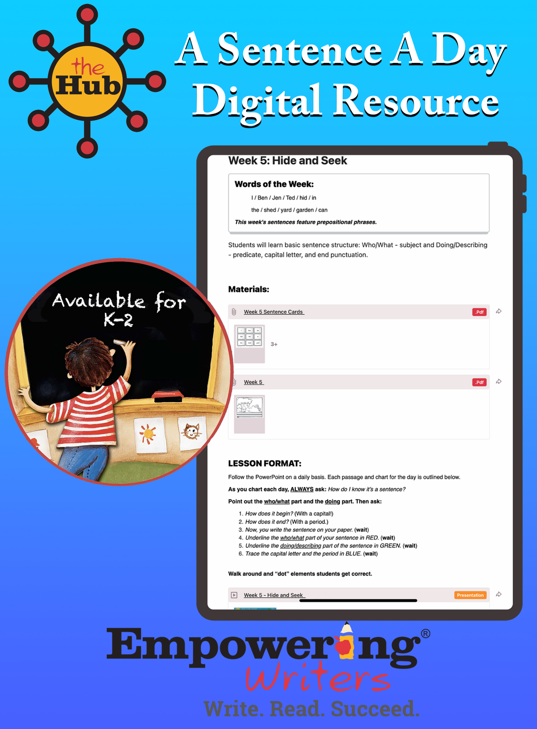 the Hub - A Sentence A Day - ENGLISH - Gr K-2 (DIGITAL)