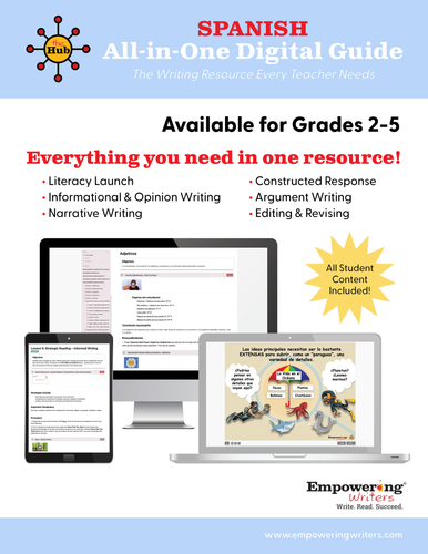 THE HUB - All In One Writing SPANISH Resource - Choose Gr. 2-5 (DIGITAL)