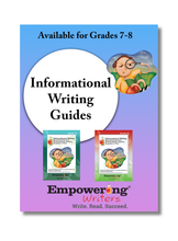 Load image into Gallery viewer, INFORMATIONAL Writing Guide (without Literacy Launch) - Gr. 7-8 (PRINTED) (Canada)