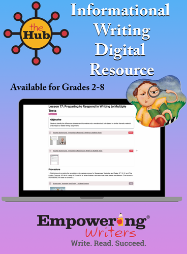 THE HUB - Informational Writing Resource - English - Choose Gr. 2-8 (DIGITAL)